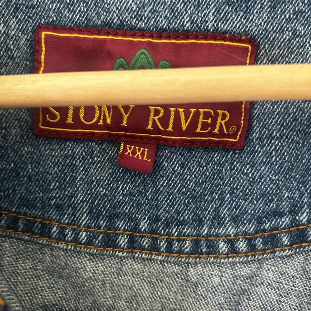 Vintage Stony River Men's XXL Blue Denim Jean Trucker Jacket
